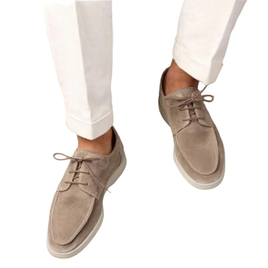 LuxeCraft Leather Lace-Up Loafers for Men